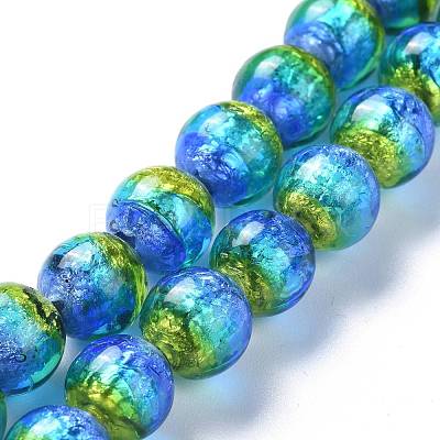 Handmade Silver Foil Lampwork Beads FOIL-K001-02A-12mm-1