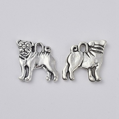 Tibetan Style Alloy Puppy Pendants TIBEP-X0185-78-1