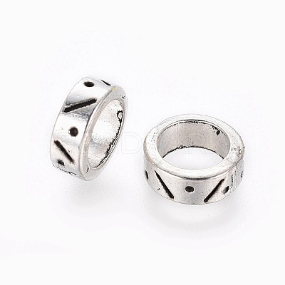 Tibetan Style Alloy European Large Hole Beads X-TIBE-1266-AS-LF-1