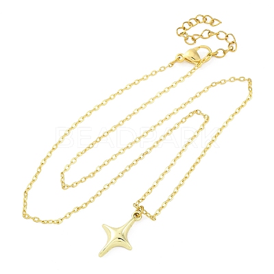 2Pcs 2 Colors Star Alloy Pendant Necklaces NJEW-JN05214-1