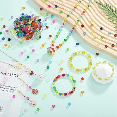 1500Pcs 15 Colors Transparent Acrylic Beads TACR-SZ0001-21A-1