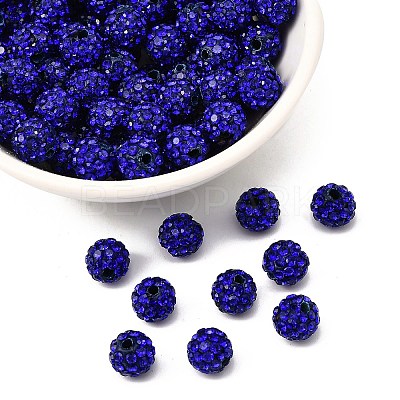 Grade A Round Pave Disco Ball Beads X-RB-H258-10MM-206-1