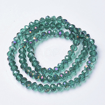 Electroplate Transparent Glass Beads Strands EGLA-A034-T2mm-F07-1