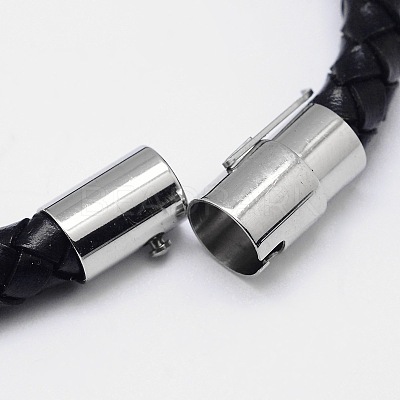 Braided Leather Cord Bracelets BJEW-I199-04-1