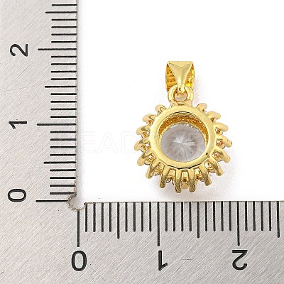 Rack Plating Brass Micro Pave Cubic Zirconia Pendants KK-G513-06G-1