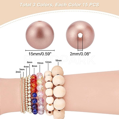 45Pcs 3 Colors Food Grade Eco-Friendly Silicone Focal Beads SIL-PH0001-09-1