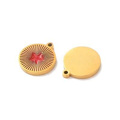 Ion Plating(IP) 304 Stainless Steel Enamel Charms STAS-M102-23G-02-1