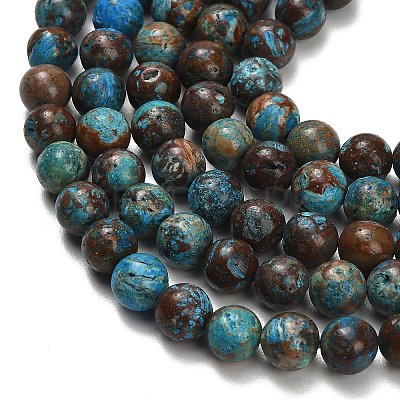 Natural Chrysocolla Beads Strands G-C289-B02-8mm-1