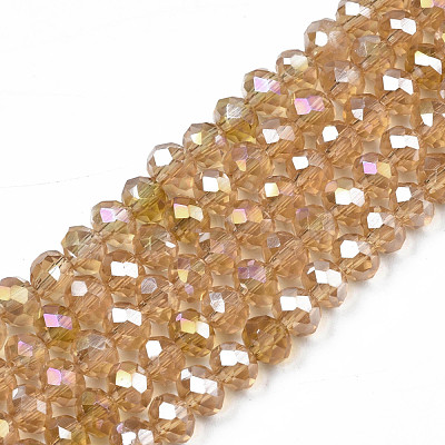 Electroplate Glass Beads Strands EGLA-A034-T4mm-B23-1