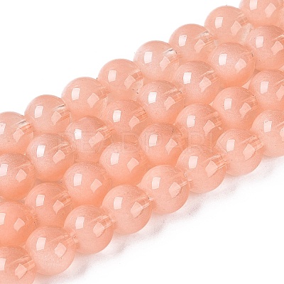 Transparent Glass Imitation Cat Eye Beads Strands GLAA-Q110-01B-15-1
