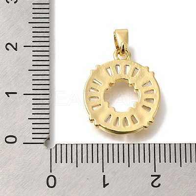 Brass Micro Pave Cubic Zirconia Pendants KK-B122-01D-G-1