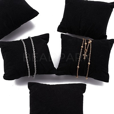 Black Rectangle Velvet Pillow Jewelry Bracelet Watch Display X-BDIS-I001-01-1