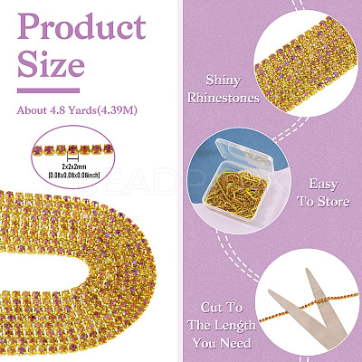 4.8 Yards Iron Rhinestone Cup Chains CH-TA0001-10F-1