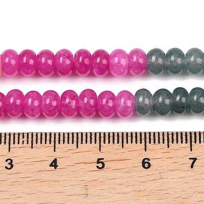 Natural Dyed White Jade & Synthetic Shoushan Stone Beads Strands G-Z135-C09-1