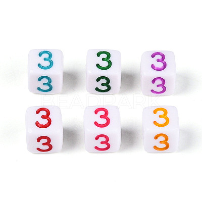 Opaque Acrylic European Large Hole Beads SACR-N020-01A-04-1