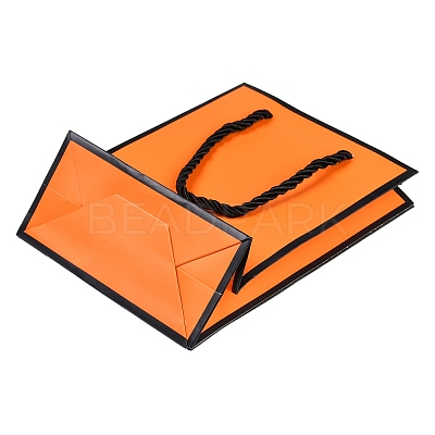 Rectangle Paper Bags with Twisted Rope Handles CARB-L011-01D-02-1