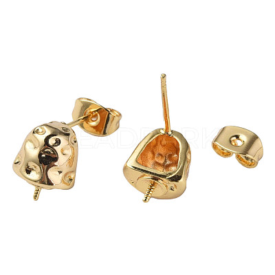 Brass Stud Earring Findings KK-N233-364-1