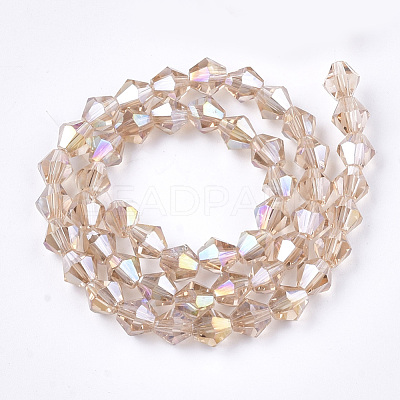 Electroplate Glass Beads Strands EGLA-Q118-6mm-B10-1