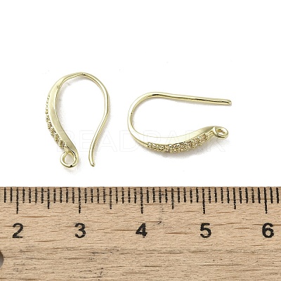 Brass Micro Pave Cubic Zirconia Earring Hooks KK-C048-14D-G-1