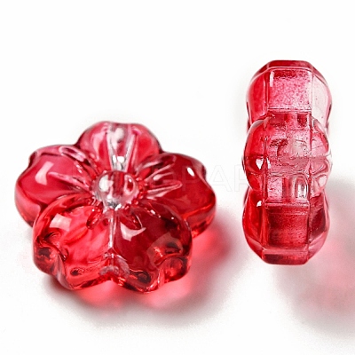 Spray Painted Transparent Glass Beads X-GLAA-F119-01-1
