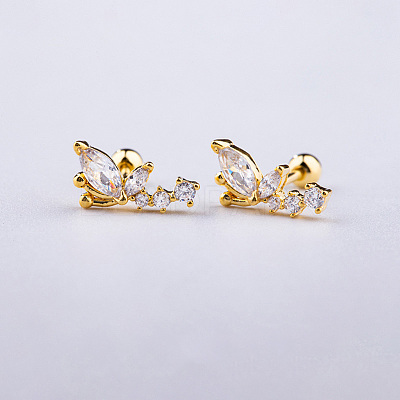 Brass Pave Clear Cubic Zirconia Cartilage Earrings FS-WGEDAE7-16-1
