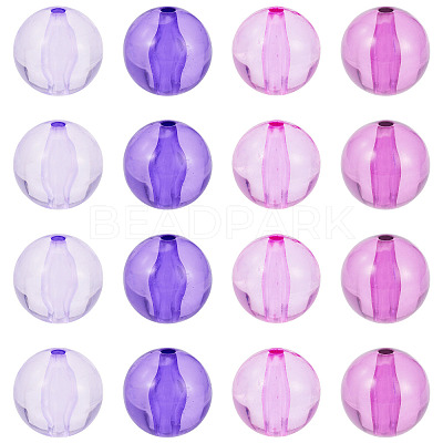 20Pcs 4 Colors Transparent Acrylic Beads MACR-TADJ0001-02A-1