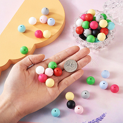100Pcs 10 Colors Food Grade Eco-Friendly Silicone Focal Beads SIL-BY0001-02-1