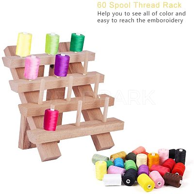 12 Spools Solid Wood Sewing Embroidery Thread Stand ODIS-PH0001-04-1