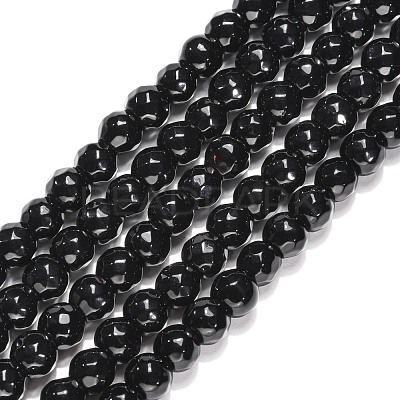 Black Stone Beads Strands X-G-I087-6mm-1