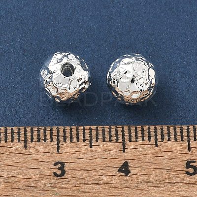 304 Stainless Steel Hammered Round Spacer Beads SA-CBA37BC-01C-S-1