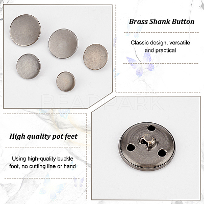 50Pcs 5 Styles 3-Hole Brass Buttons BUTT-OC0001-47B-1