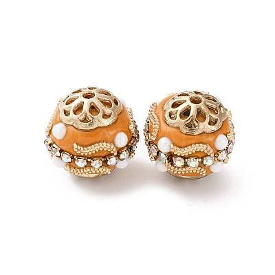Handmade Resin Indonesia Round Beads IPDL-P005-16KCG-01-1