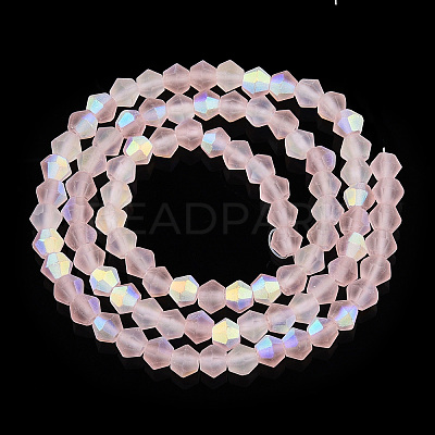 Imitate Austrian Crystal Bicone Frosted Glass Beads Strands X-EGLA-A039-T6mm-MB26-1