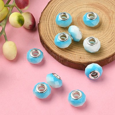 Glass European Beads GPDL-YW0001-02F-1