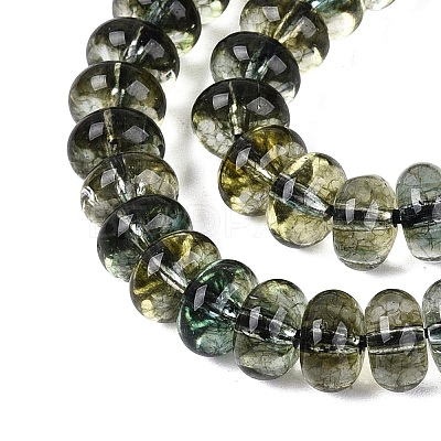 Crackle Transparent Glass Beads Strands GLAA-N074-02A-14-1