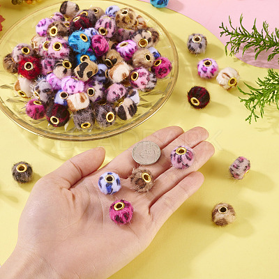 100Pcs Flocking Rondelle Beads FIND-TA0006-80-1