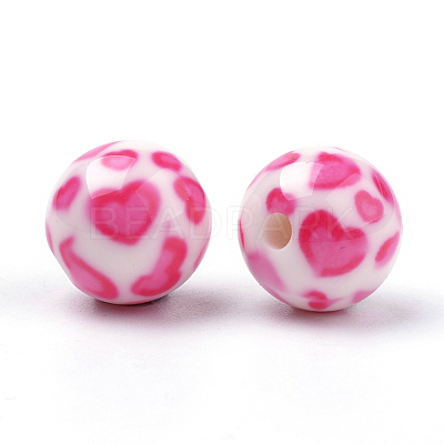 Opaque Printed Acrylic Beads X-MACR-S271-10mm-21-1