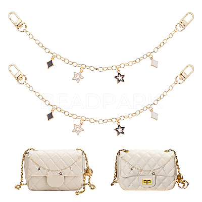 2Pcs Brass Cable Chains Purse Strap Extenders FIND-WR0006-66A-1