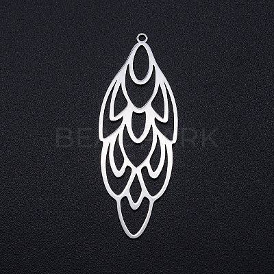 Tarnish Resistant 201 Stainless Steel Big Filigree Pendants STAS-T049-T698-1-1