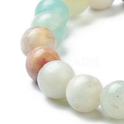 Natural Amazonite Beaded Stretch Bracelets BJEW-D446-C-31-1