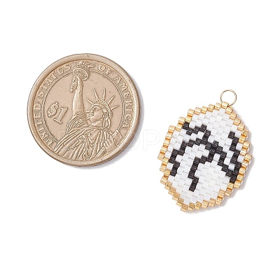Glass Seed Beaded Twelve Constellations Pendants PALLOY-MZ00891-11-1