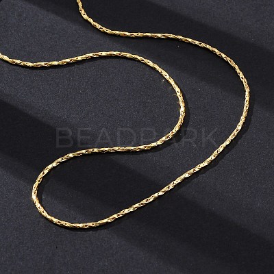 Brass Twisted Boston Link Chains Necklaces for Women NJEW-D302-60G-1