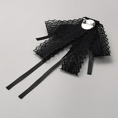 Bowknot Polyester Gauze Brooch AJEW-WH20006-14A-1