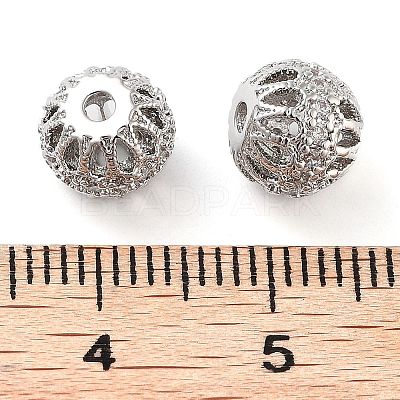 Brass Micro Pave Clear Cubic Zirconia Beads KK-U028-23P-1