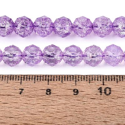 Crackle Transparent Glass Beads Strands GLAA-Q108-02A-07-1