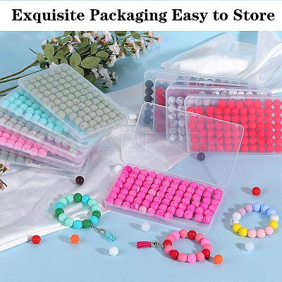 80Pcs Round Silicone Focal Beads SIL-SZ0001-24-29-1