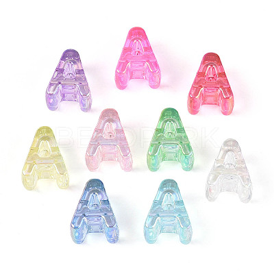 UV Plating Transparent Acrylic European Beads OACR-M027-02A-1