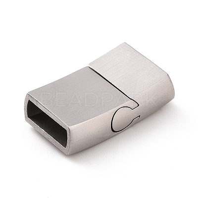 Tarnish Resistant 304 Stainless Steel Rectangle Magnetic Clasps with Glue-in Ends STAS-E089-42P-A-1