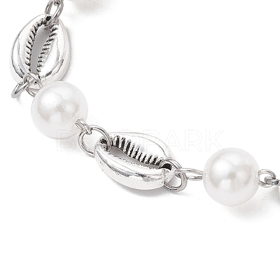 Ocean Series Alloy Conch Link Bracelets BJEW-JB11840-04-1
