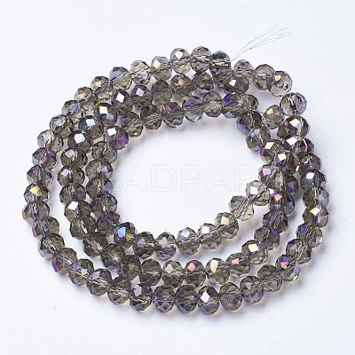 Electroplate Transparent Glass Beads Strands EGLA-A034-T8mm-F11-1